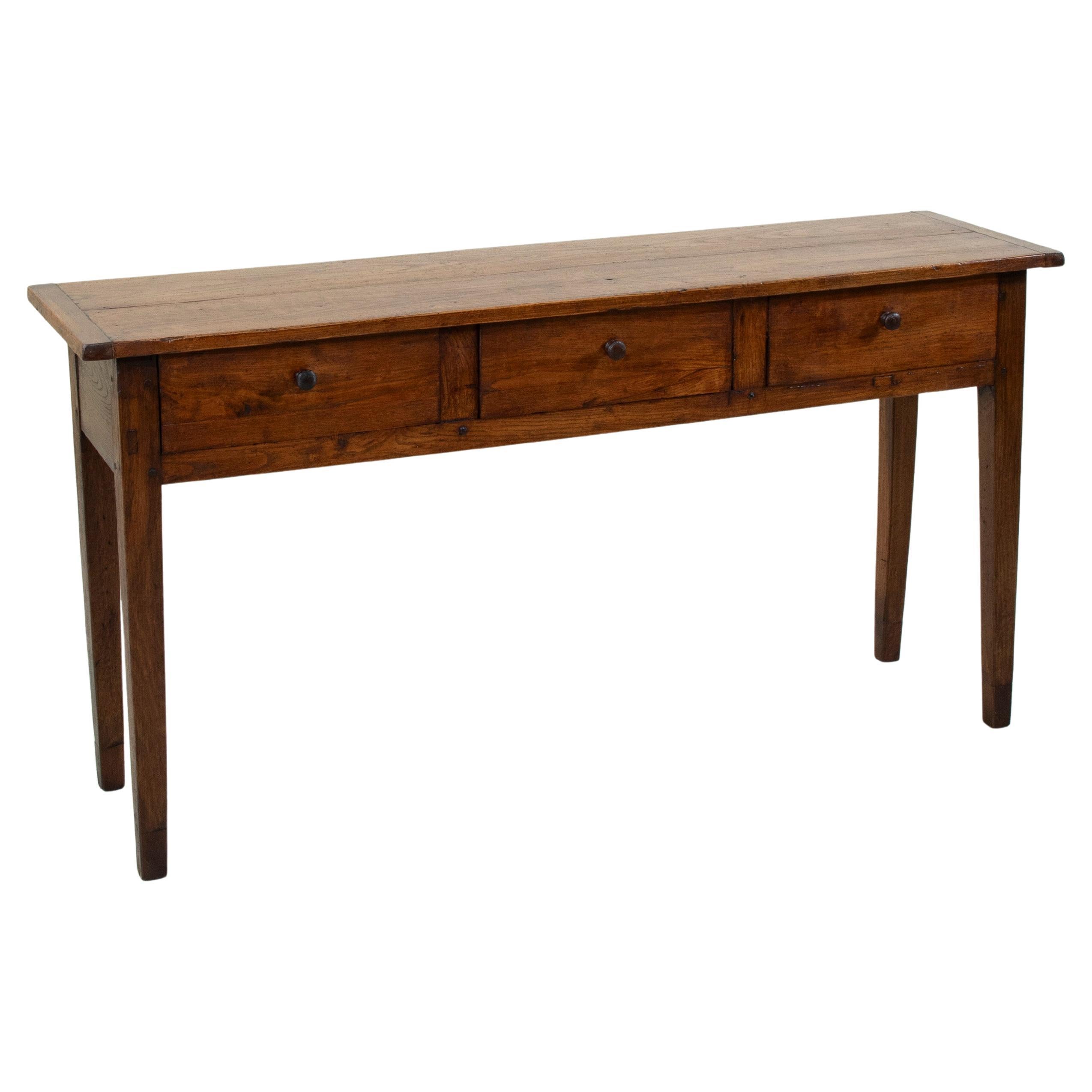 Table console ou table de canapé en Oak avec tiroirs, circa 1900 en vente