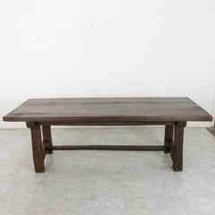 French Artisan-Made Oak Farm Table Dining Table Made from 18th Century Beams
