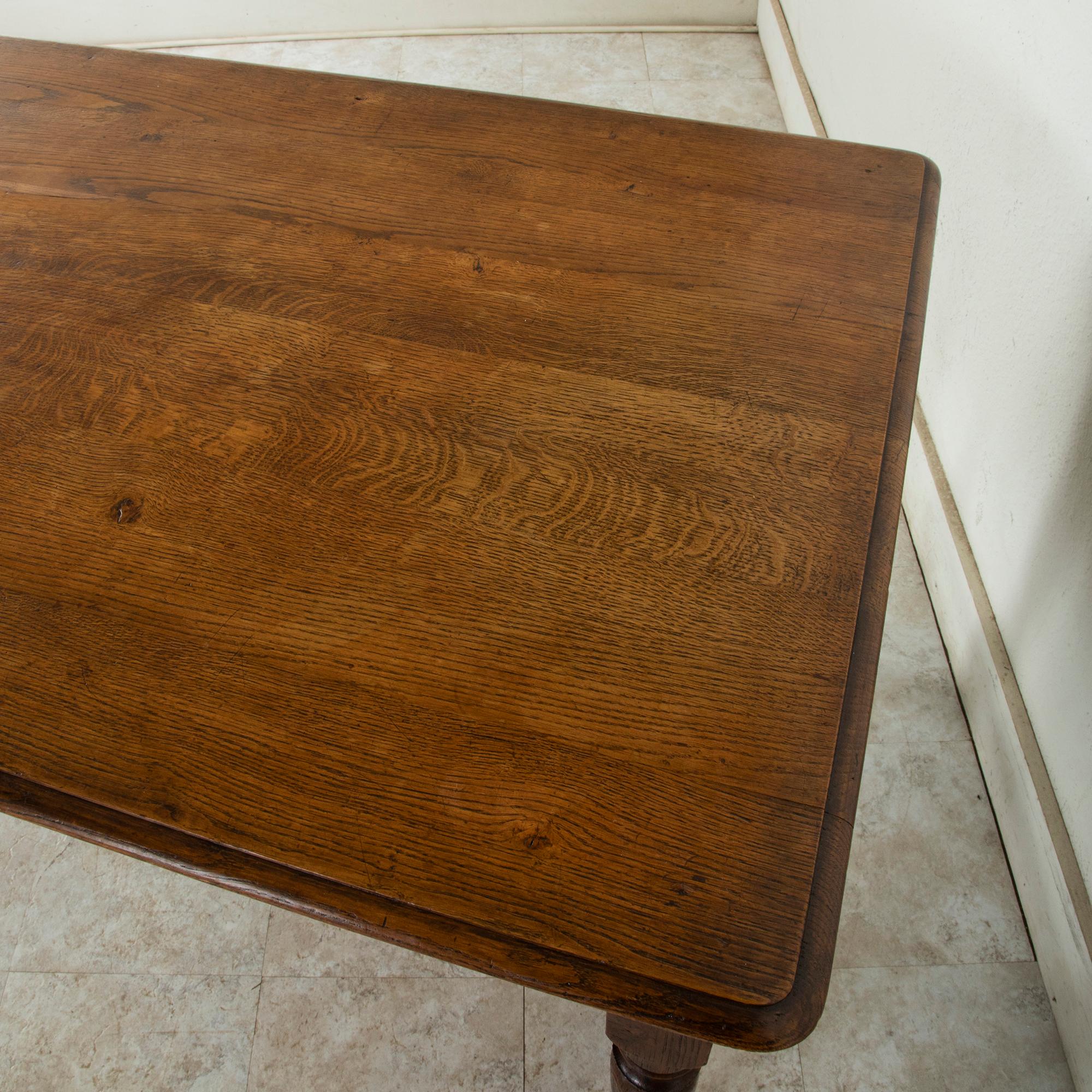 French Artisan Made Oak Farm Table or Dining Table, circa 1900 4