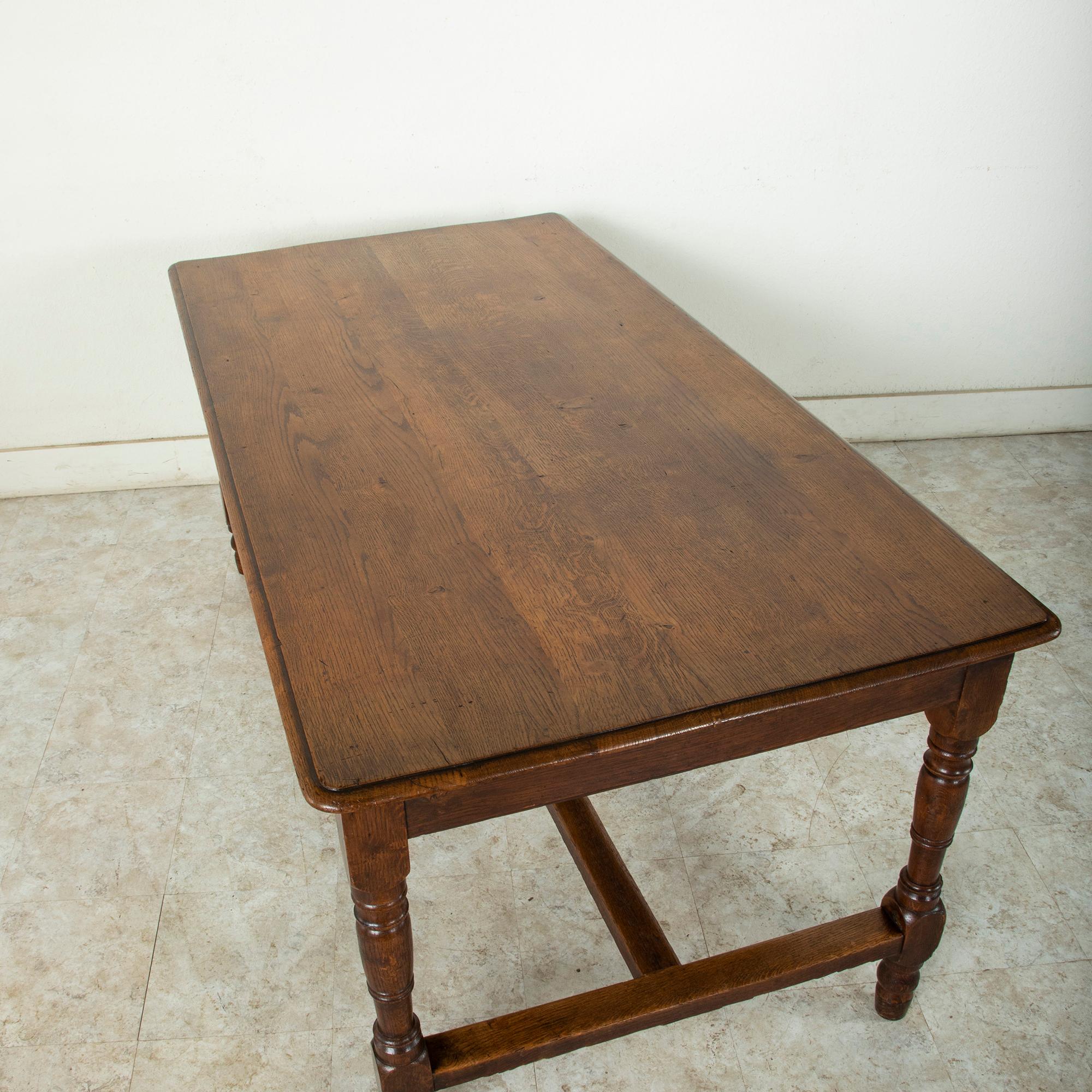 French Artisan Made Oak Farm Table or Dining Table, circa 1900 1