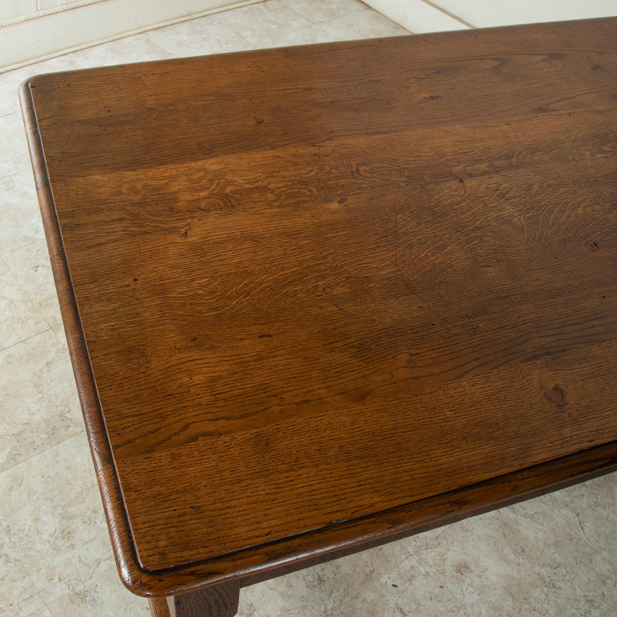 French Artisan Made Oak Farm Table or Dining Table, circa 1900 2