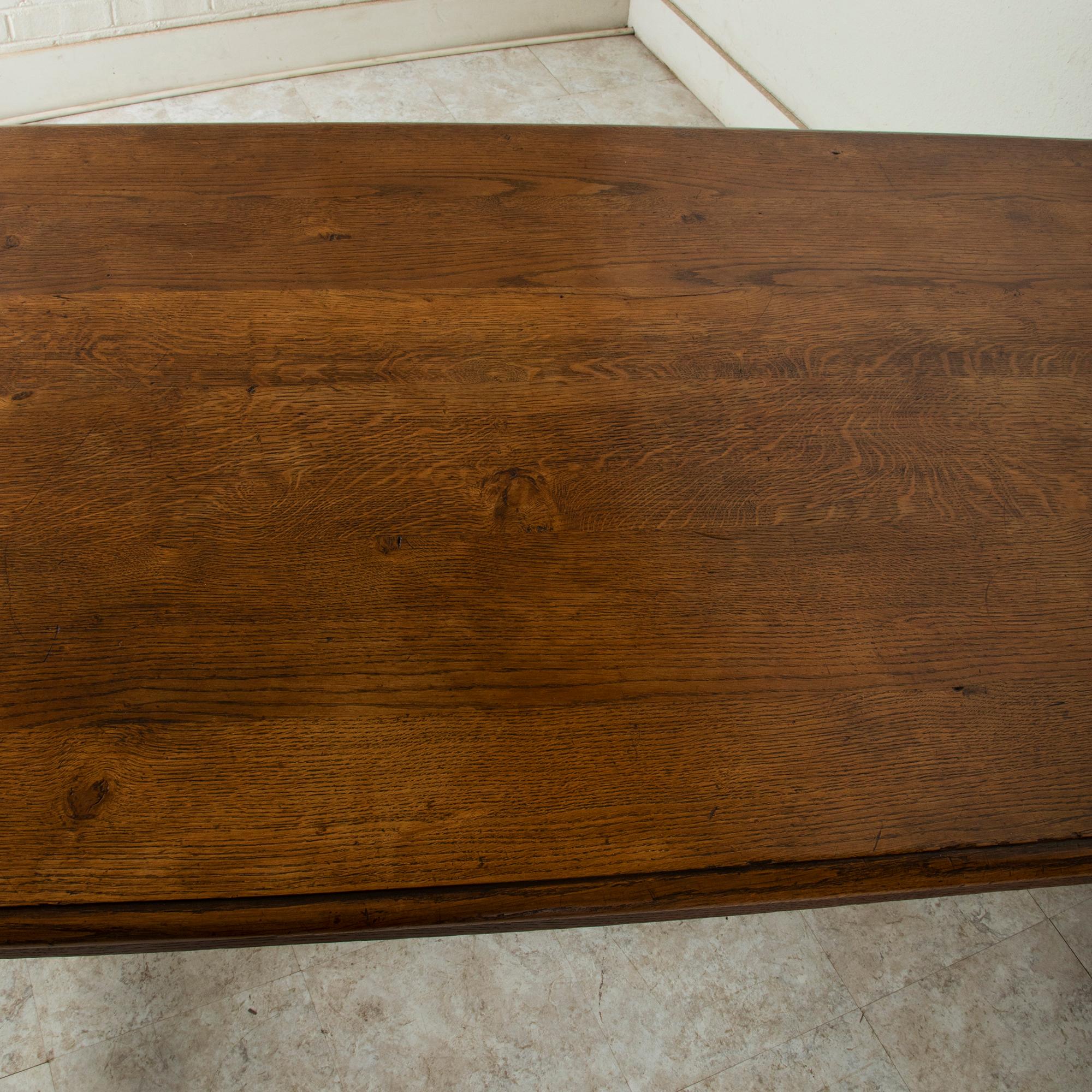 French Artisan Made Oak Farm Table or Dining Table, circa 1900 3