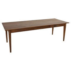 French Artisan Made Oak Farm Table or Dining Table with Single Drawer circa 1900