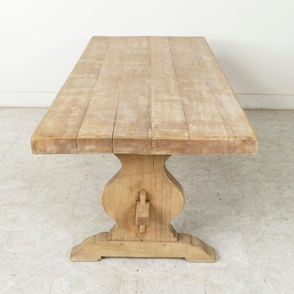 Early 20th Century French Artisan-Made Oak Monastery Table, Farm Table or Dining Table, circa 1900