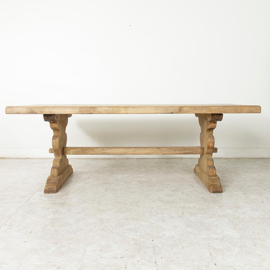 Rustic French Artisan-Made Oak Monastery Table, Farm Table, or Dining Table, circa 1900