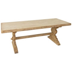 French Artisan-Made Oak Monastery Table, Farm Table, or Dining Table, circa 1900