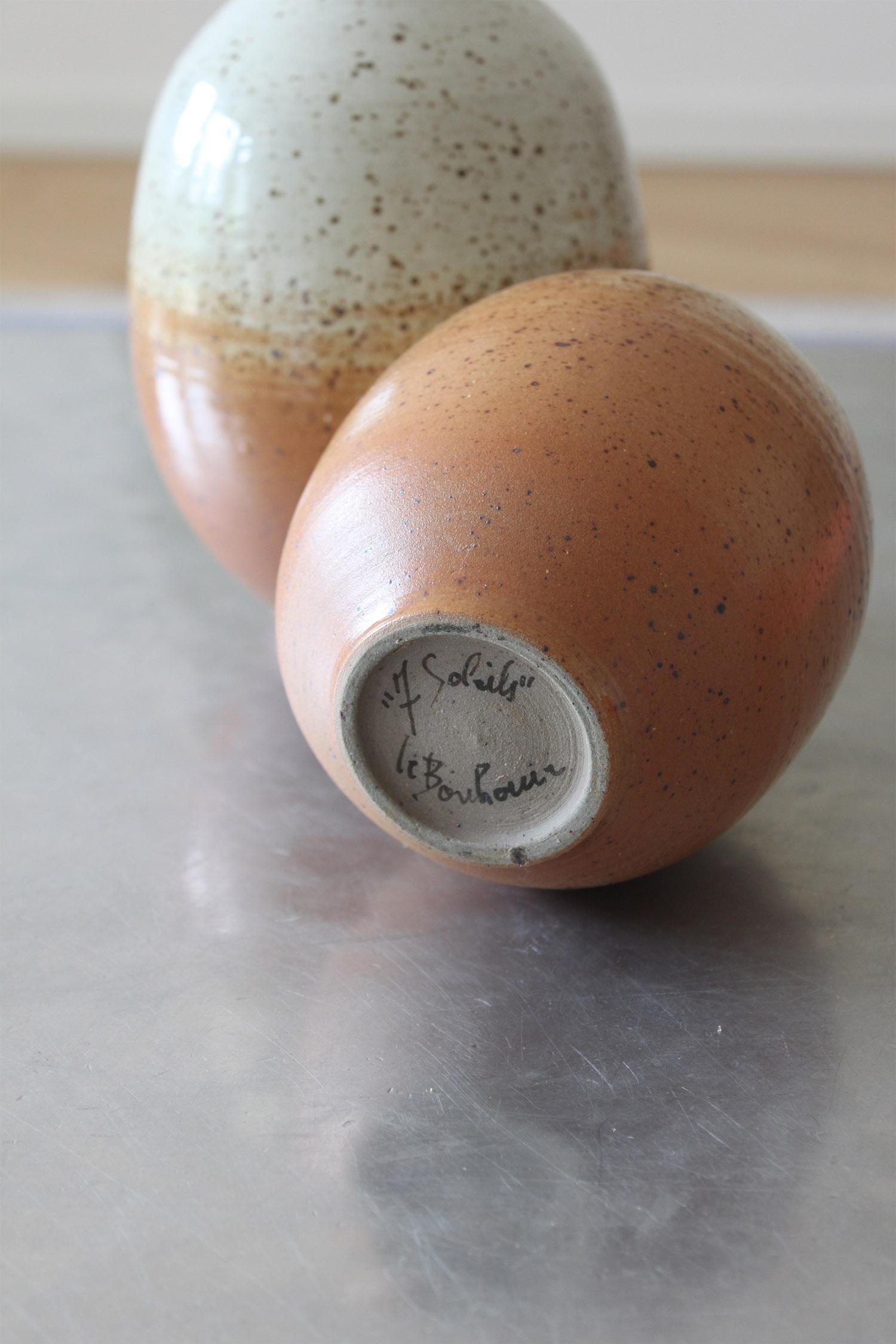 Ensemble de 2 vases pour Vinegar et huile fabriqués par un artisan français à glaçure émaillée Bon état - En vente à Rümmingen, BW