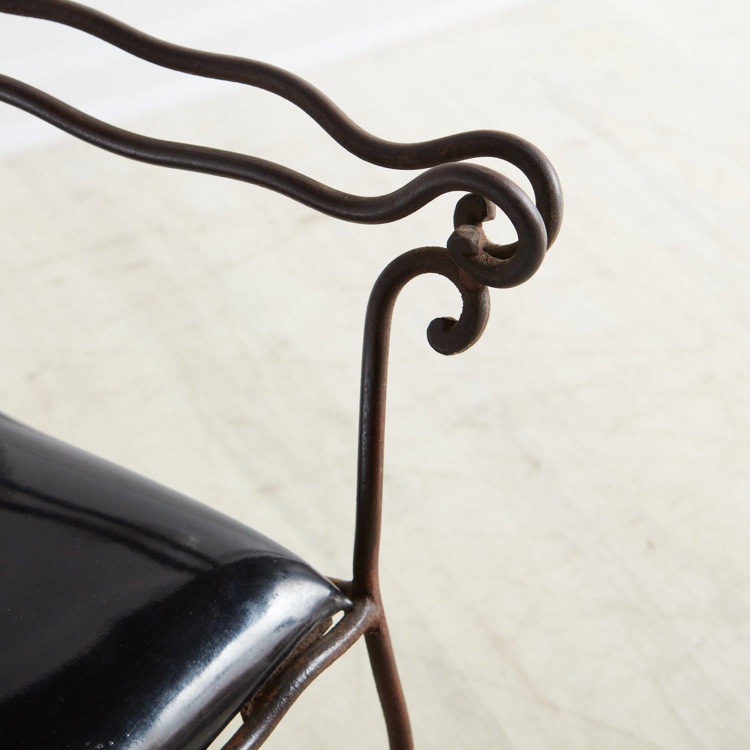 French Artisan Made Wrought Iron Sculptural Chair, 1950s 2