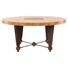 Mesa de Comedor Artesanal Brutalista Francesa