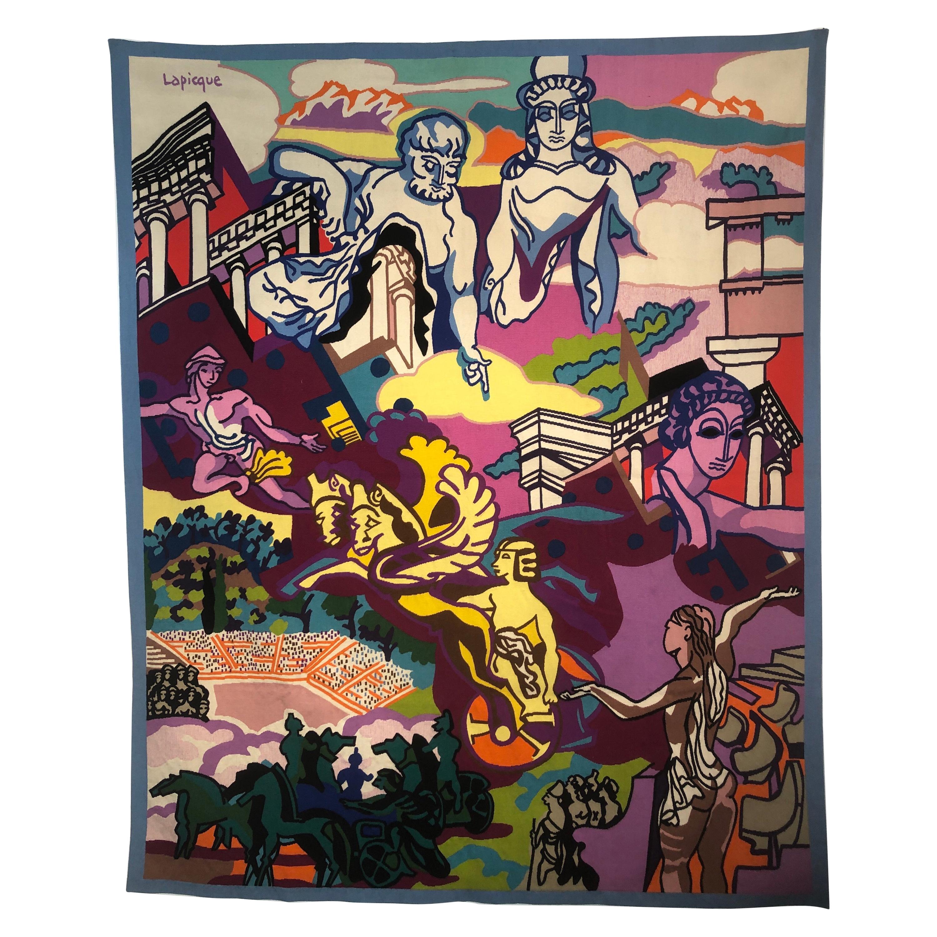 French Artist Charles Lapicque Tapestry Limited Edition 1/2 "Pelops", 1964 For Sale