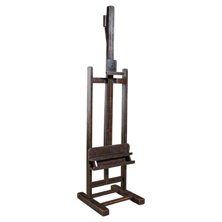 Polished Stainless Steel Easel Angled Floor Stand 24 Wide x 66.5