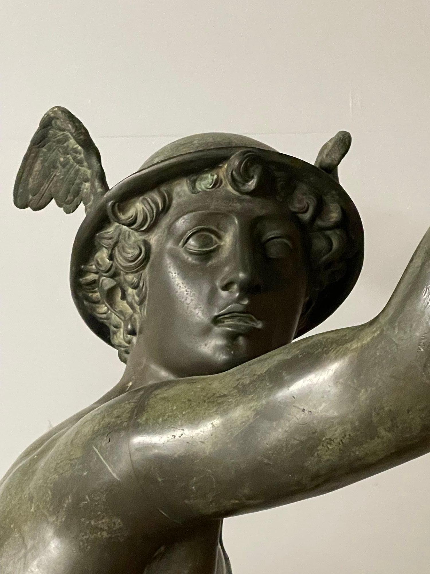 French Artist, Life-Size Statue of Hermes, Bronze, France, 18th Century For Sale 6