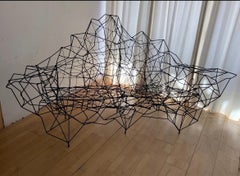 French Artist Wrought Iron & Nylon Sculpture Sofa or Canape, Ron Arad
