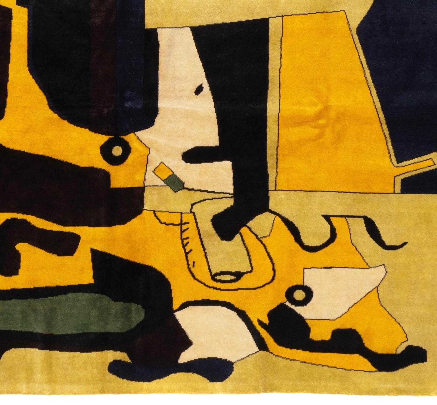 French Artistic Design Inspired by Le Corbusier Rug 7'2