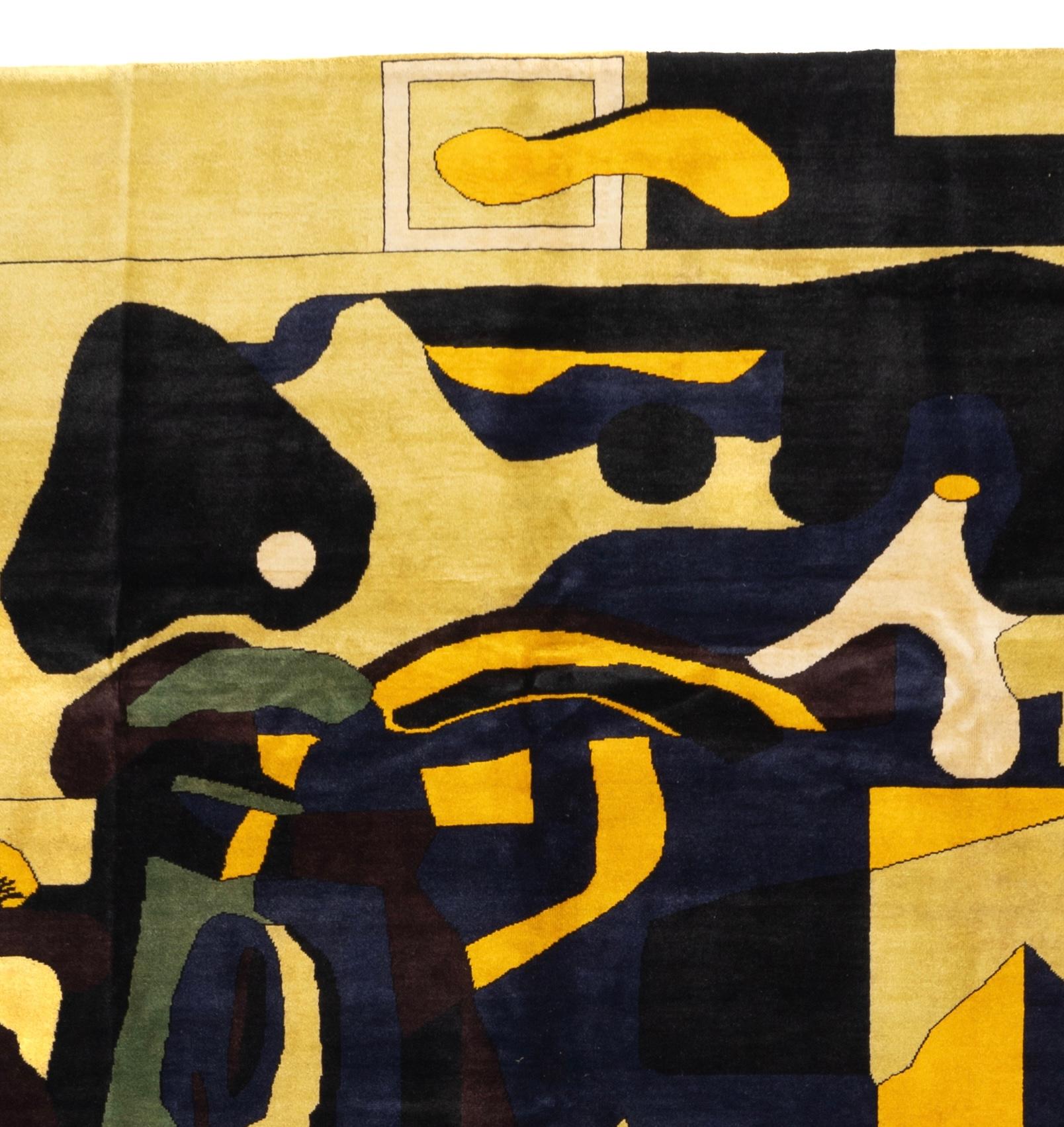 Contemporary French Artistic Design Inspired by Le Corbusier Rug 7'2