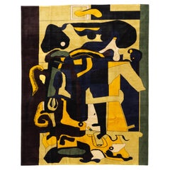 Französisches künstlerisches Design inspiriert von Le Corbusier, Teppich 7'2" x 9'0"