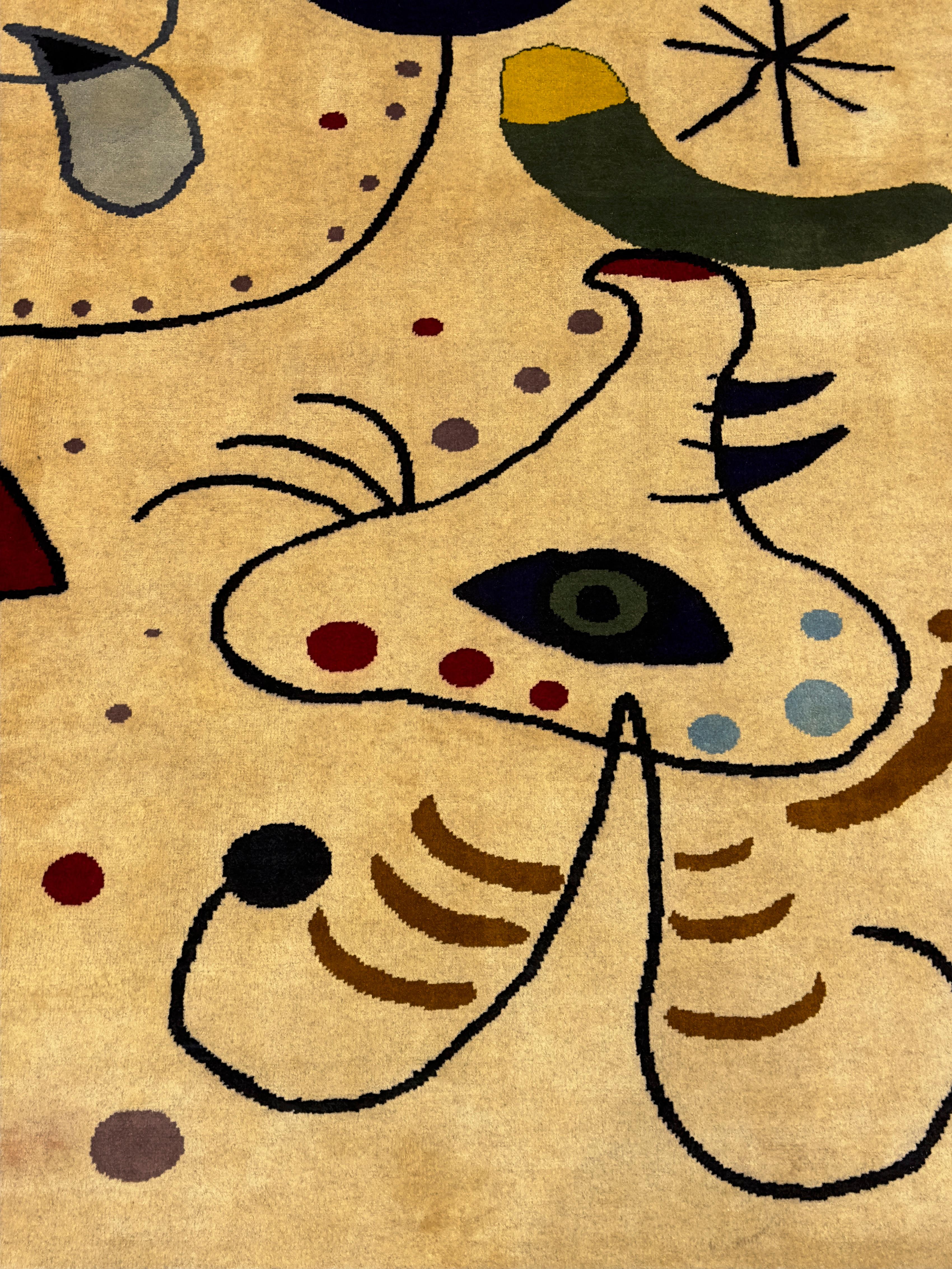 Tapis français conçu d'après J. Miro 6'0