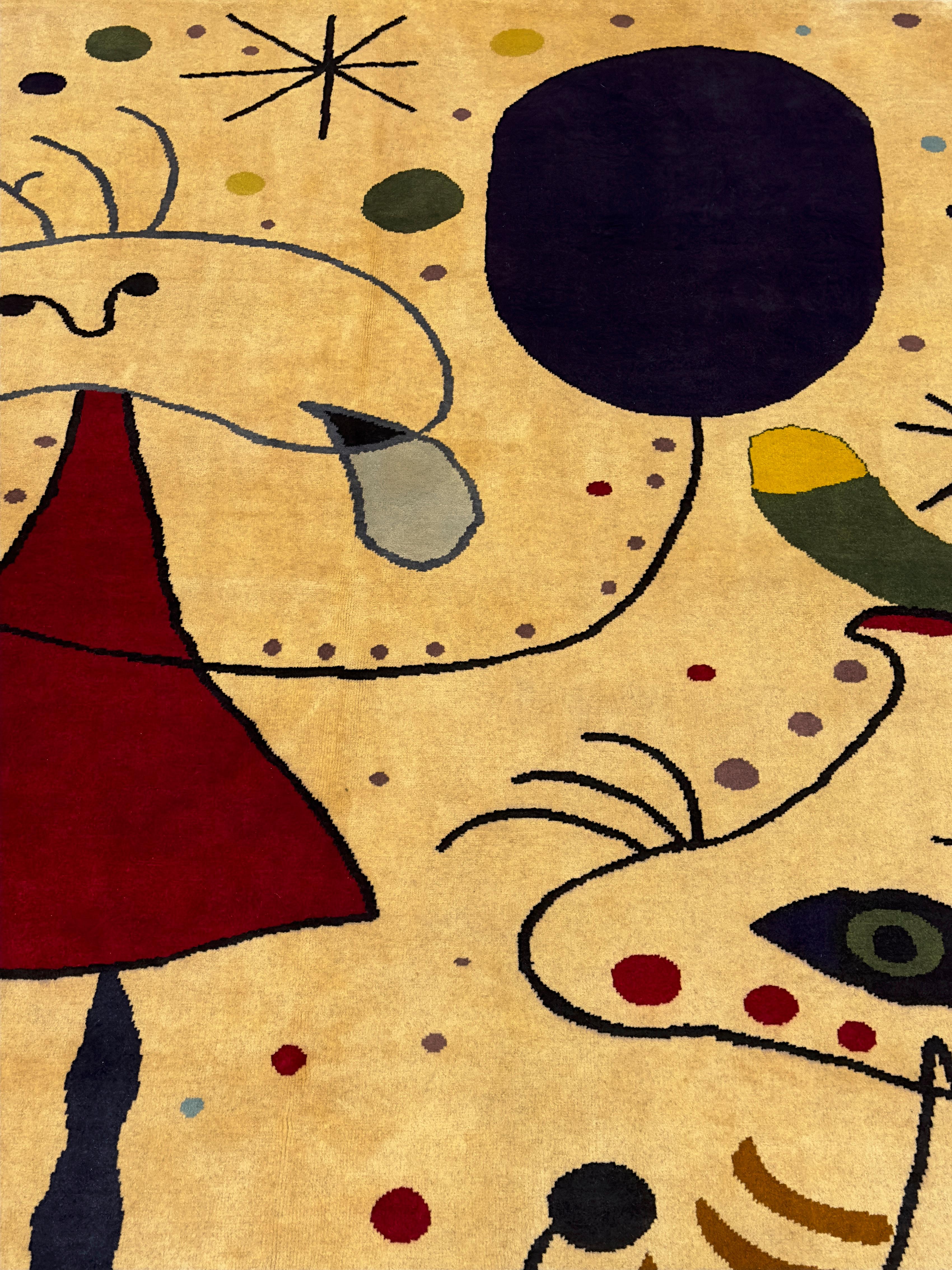 Tapis français conçu d'après J. Miro 6'0