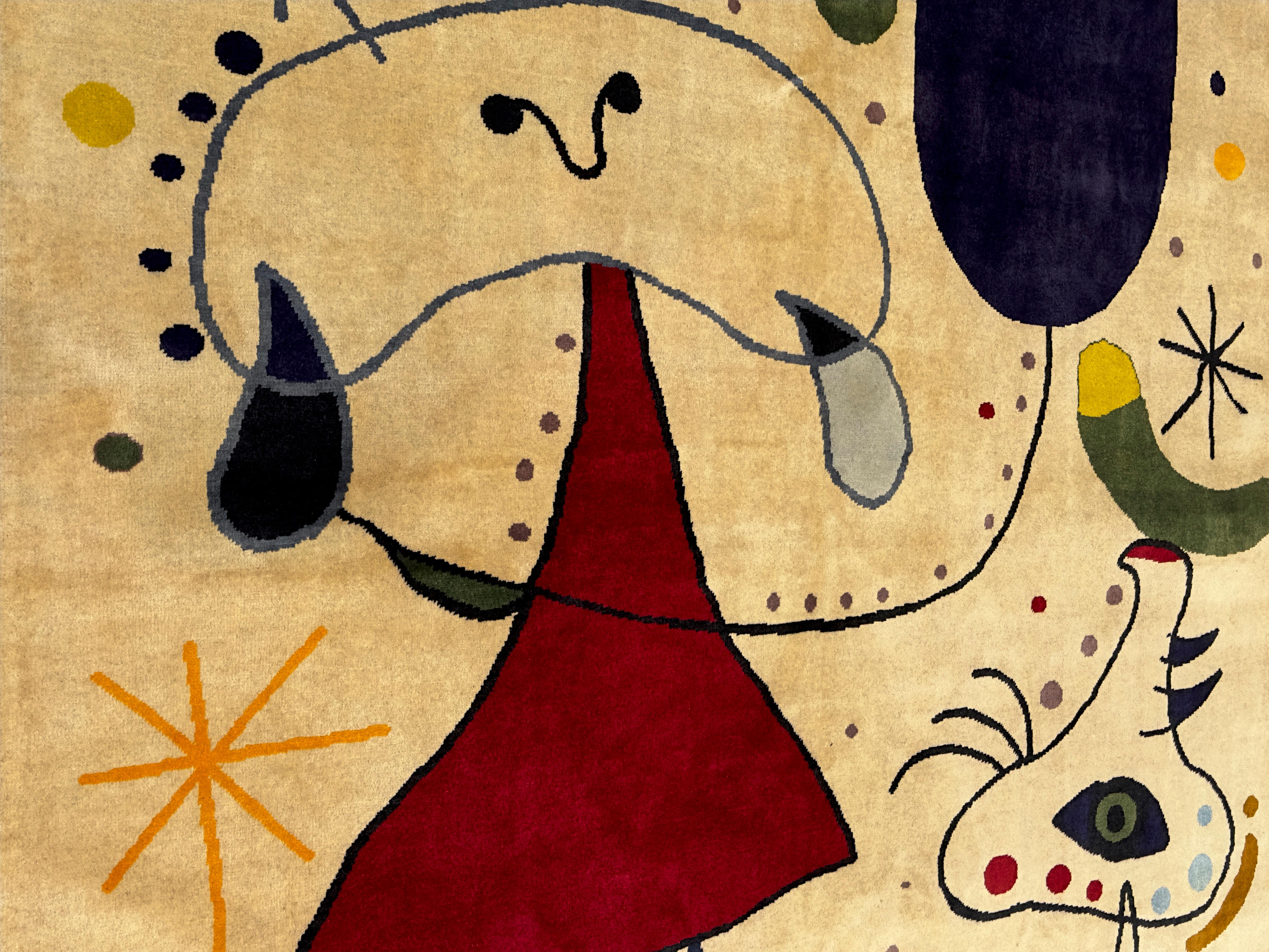 Tapis français conçu d'après J. Miro 6'0