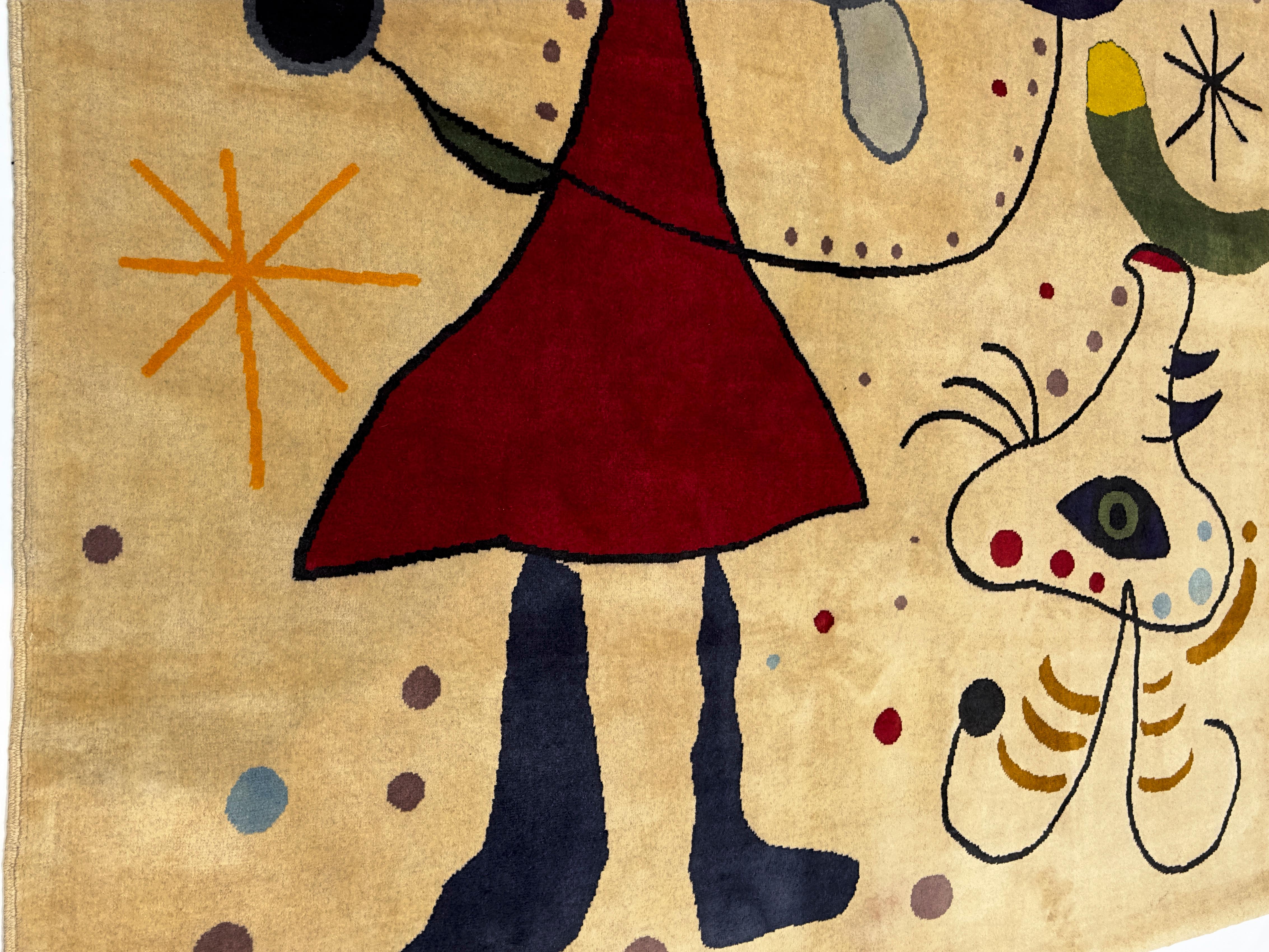 Français Tapis français conçu d'après J. Miro 6'0