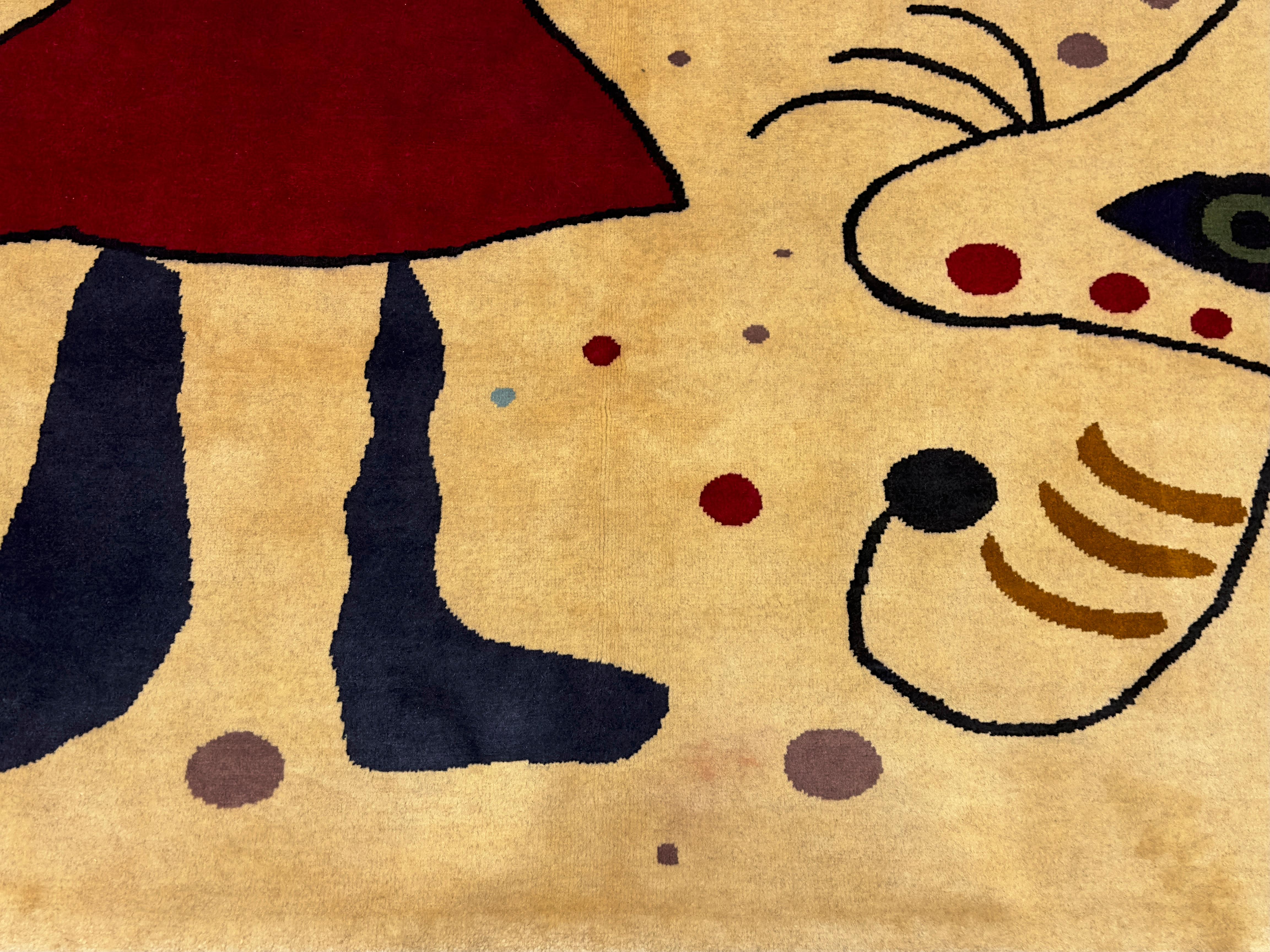 XXIe siècle et contemporain Tapis français conçu d'après J. Miro 6'0