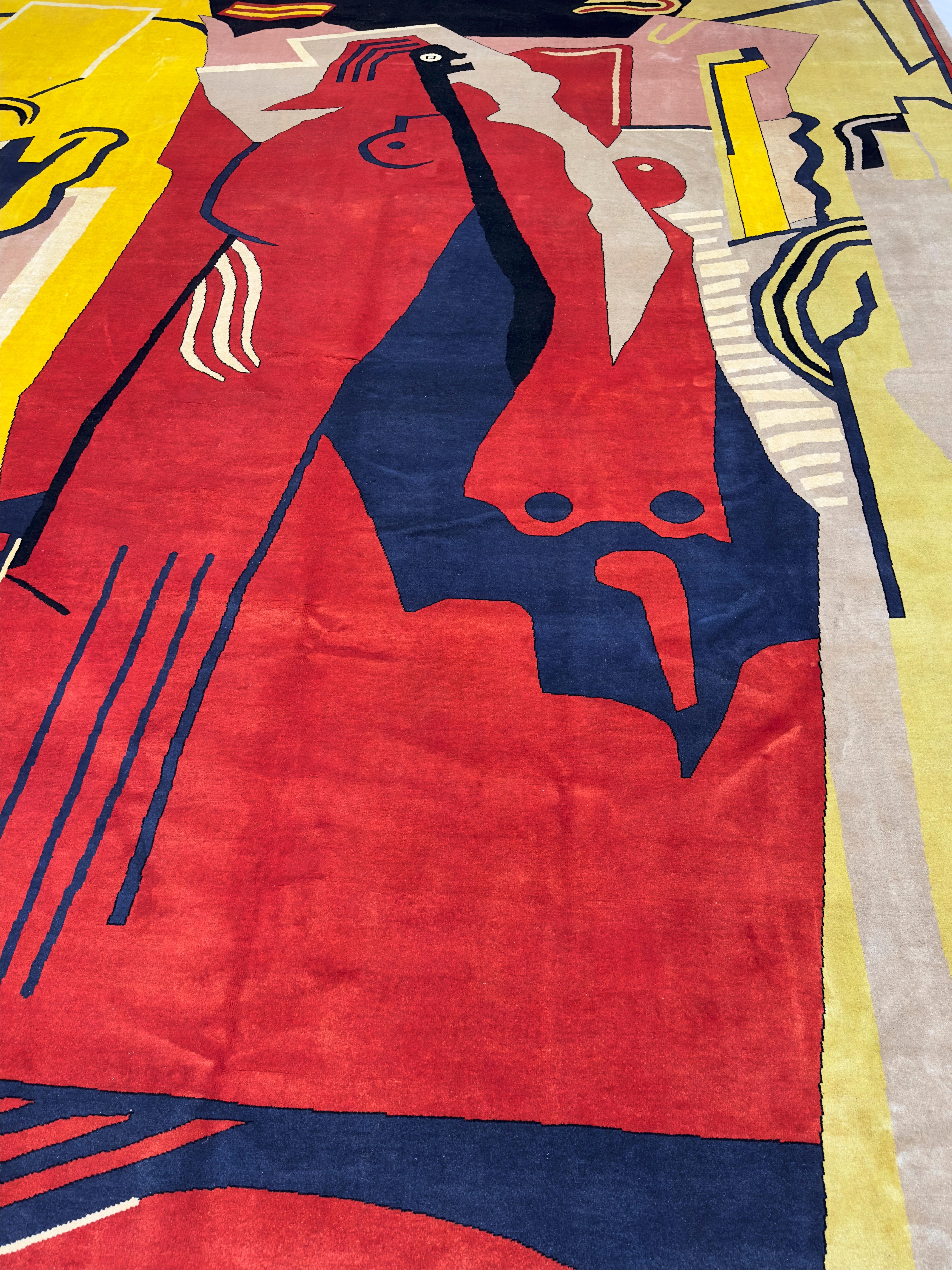 Contemporary French Artistic Rug by Albert Gleizes 11’6” x 14’7” For Sale