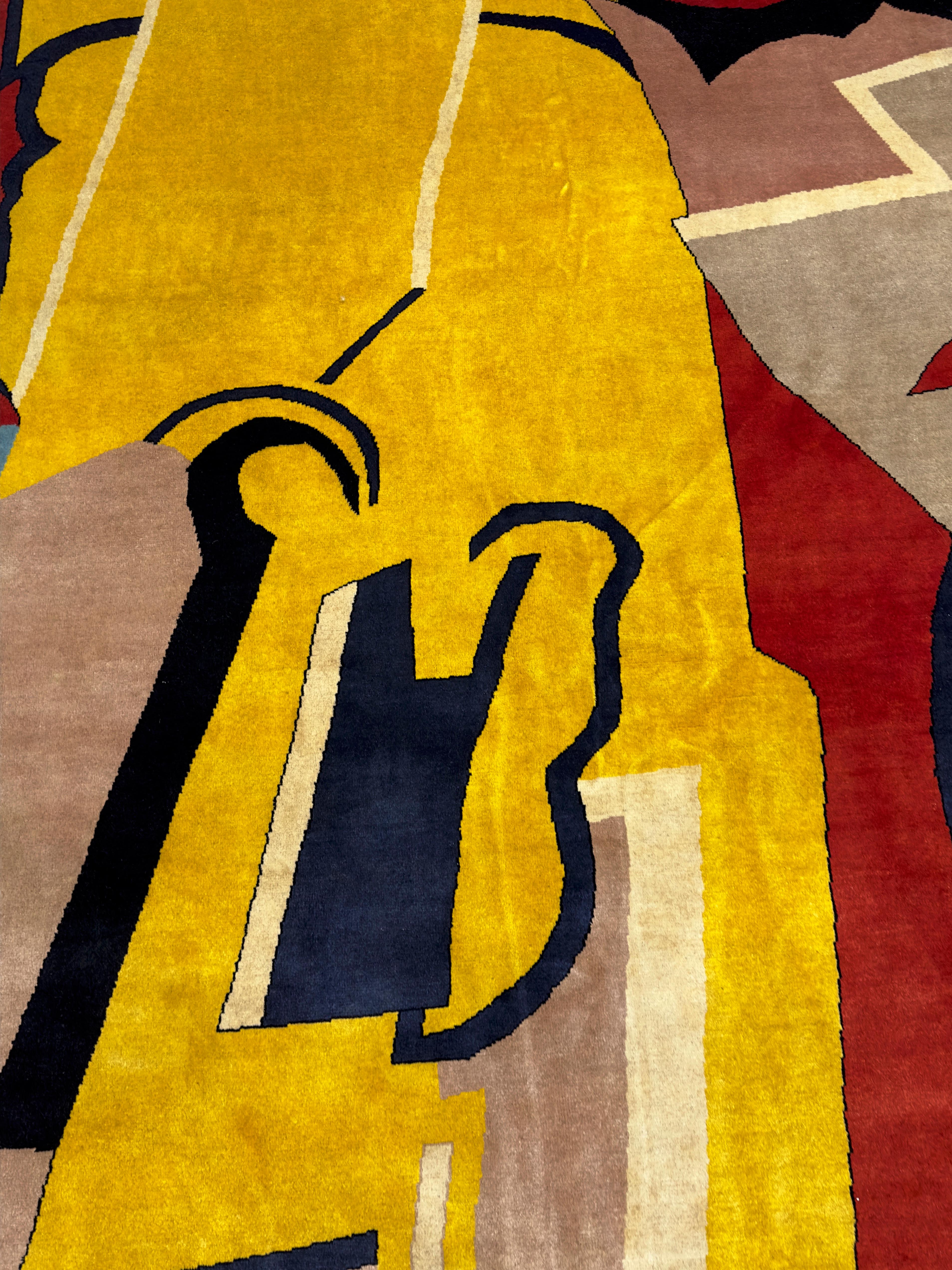 Wool French Artistic Rug by Albert Gleizes 11’6” x 14’7” For Sale