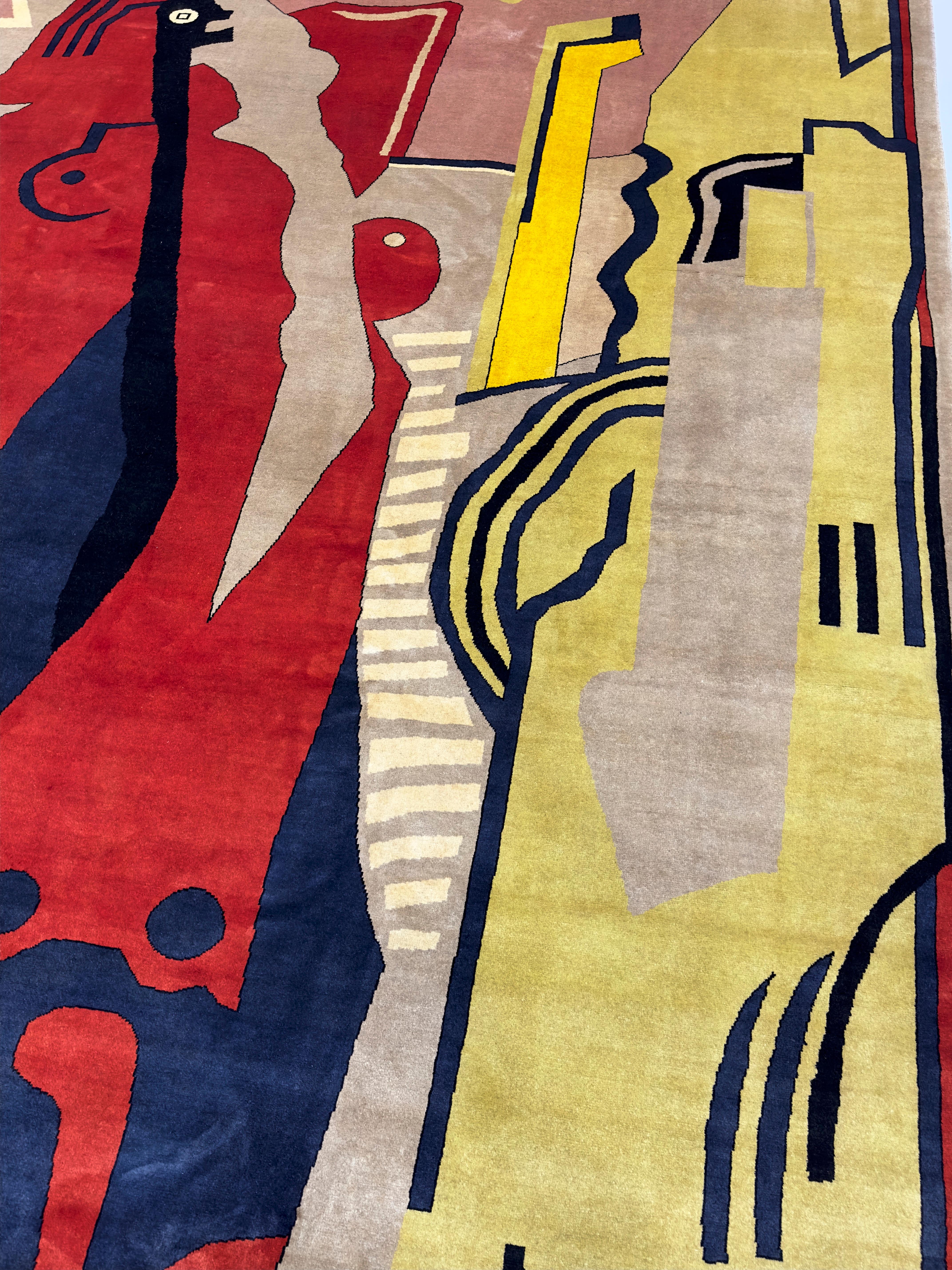 French Artistic Rug by Albert Gleizes 11’6” x 14’7” For Sale 1