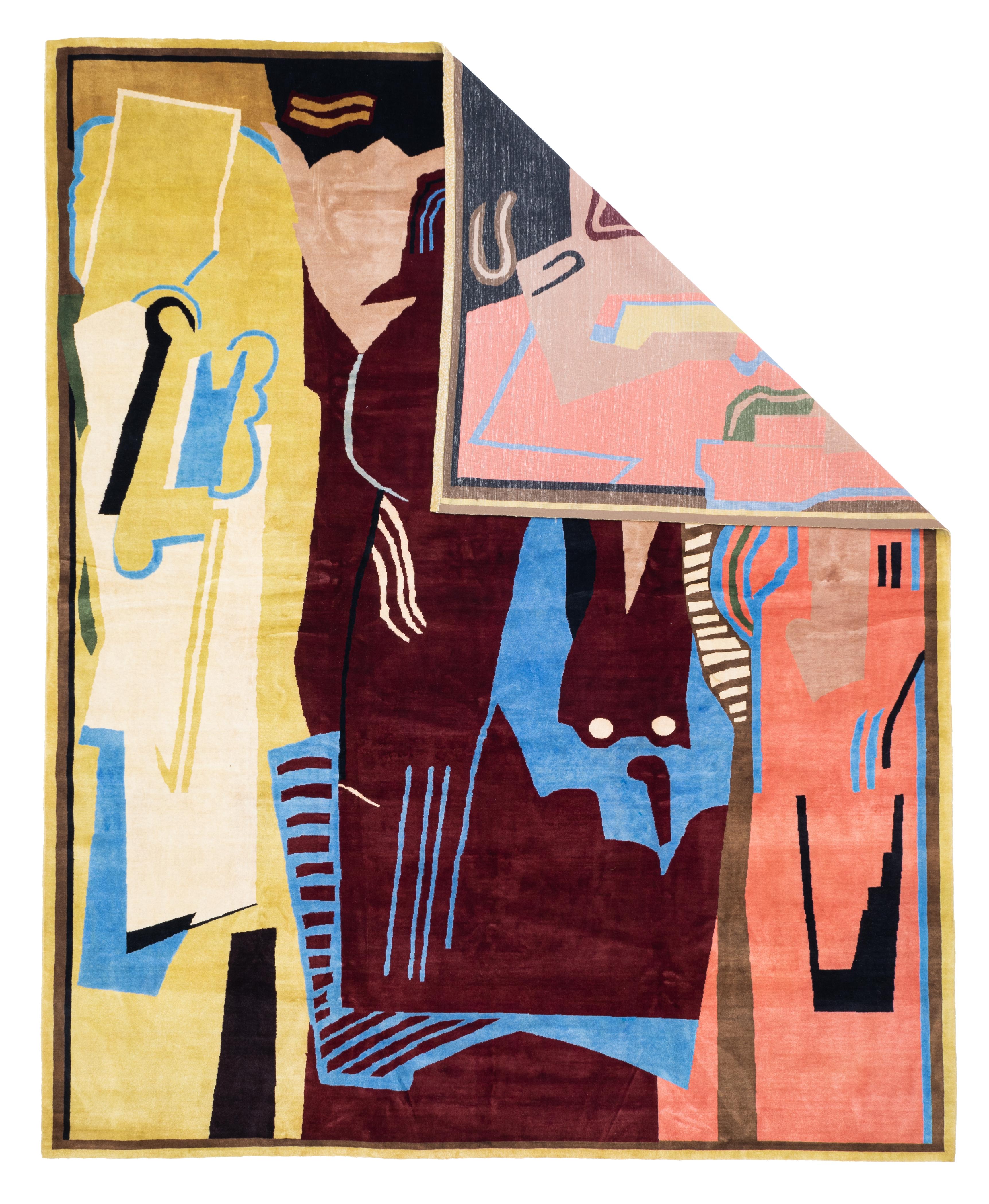 French Artistic Rug by Albert Gleizes 9'7