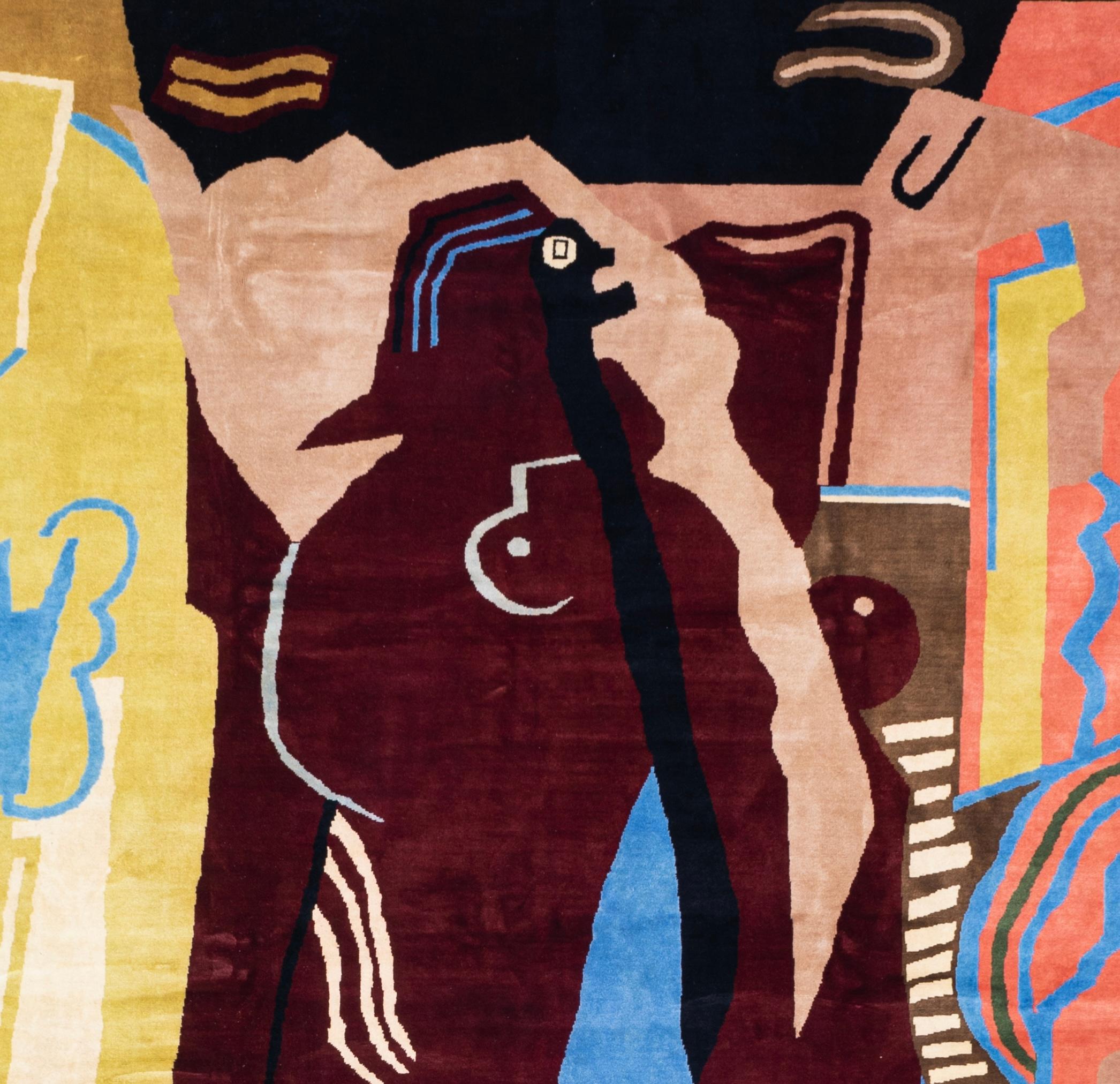 French Artistic Rug by Albert Gleizes 9'7