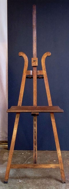 French Artist's Gallery Display or Studio Easel of Mahogany