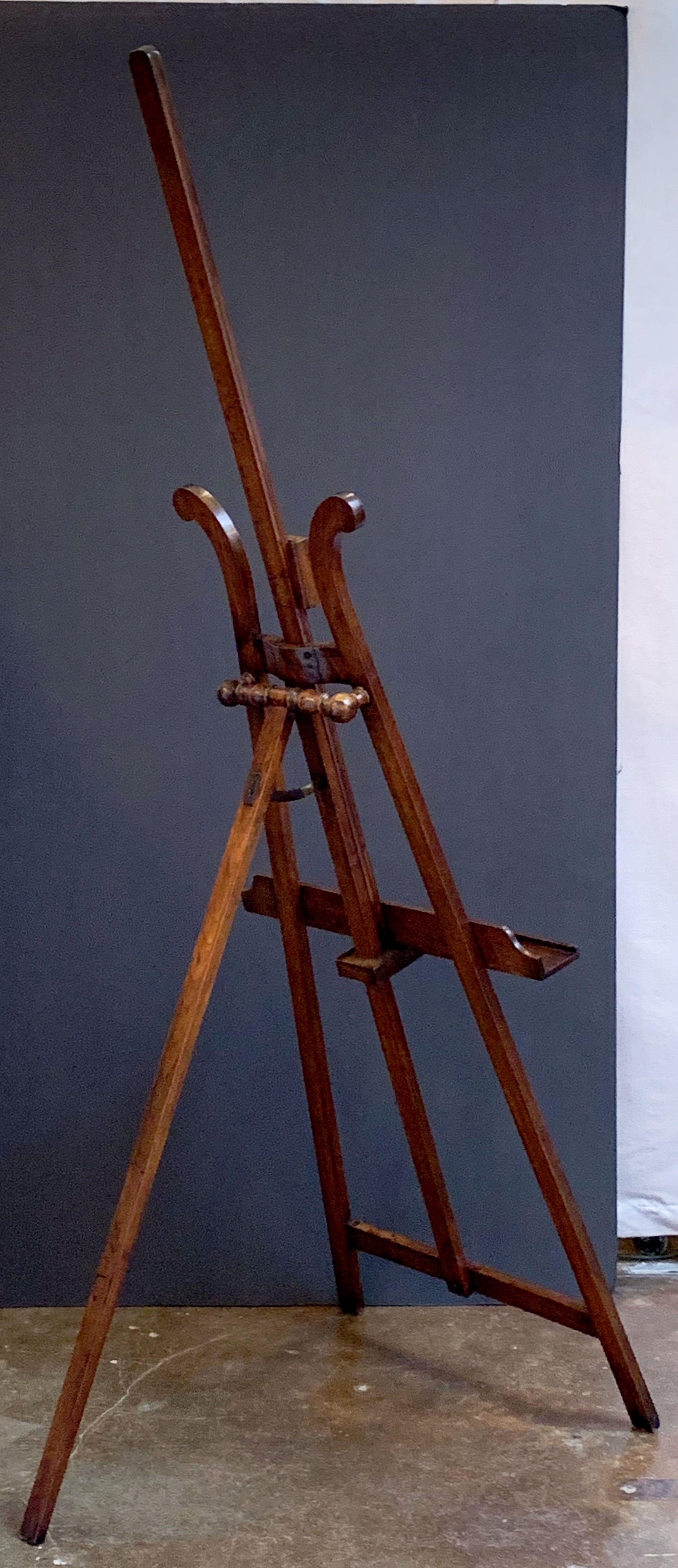 French Artist's Gallery Display or Studio Easel of Mahogany 1