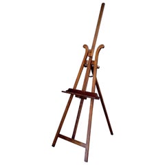 Antique French Artist's Gallery Display or Studio Easel of Mahogany