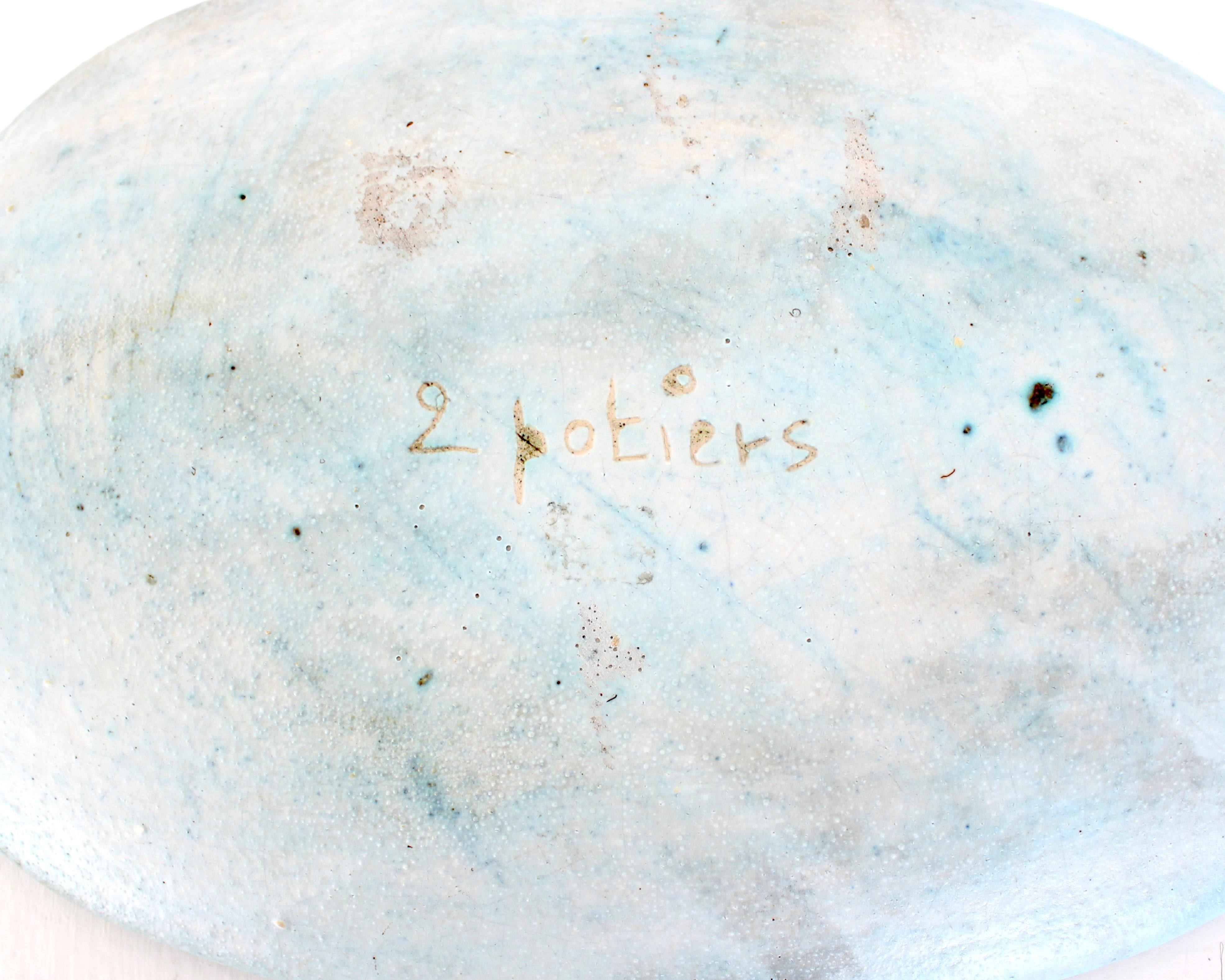 French Artists Michelle and Jacques Serre 2 Potiers Deux Potiers Ceramic Dish For Sale 4