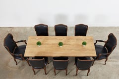 French Arts and Crafts Bleached Oak Farmhouse Dining Table