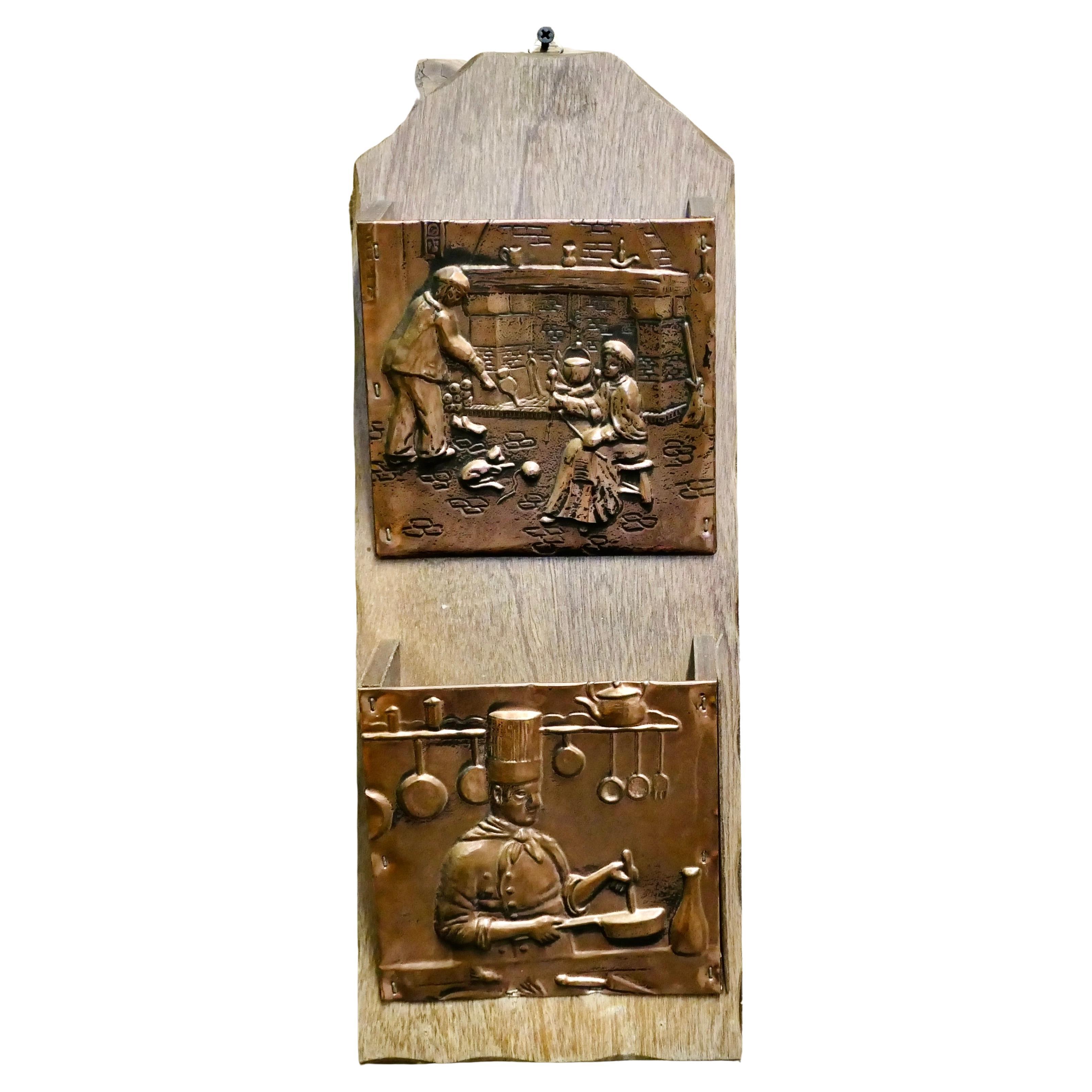 Französisch Arts and Crafts, Kupfer Wandhalterung für Briefe