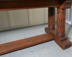 French Arts and Crafts Golden Oak Refectory Table