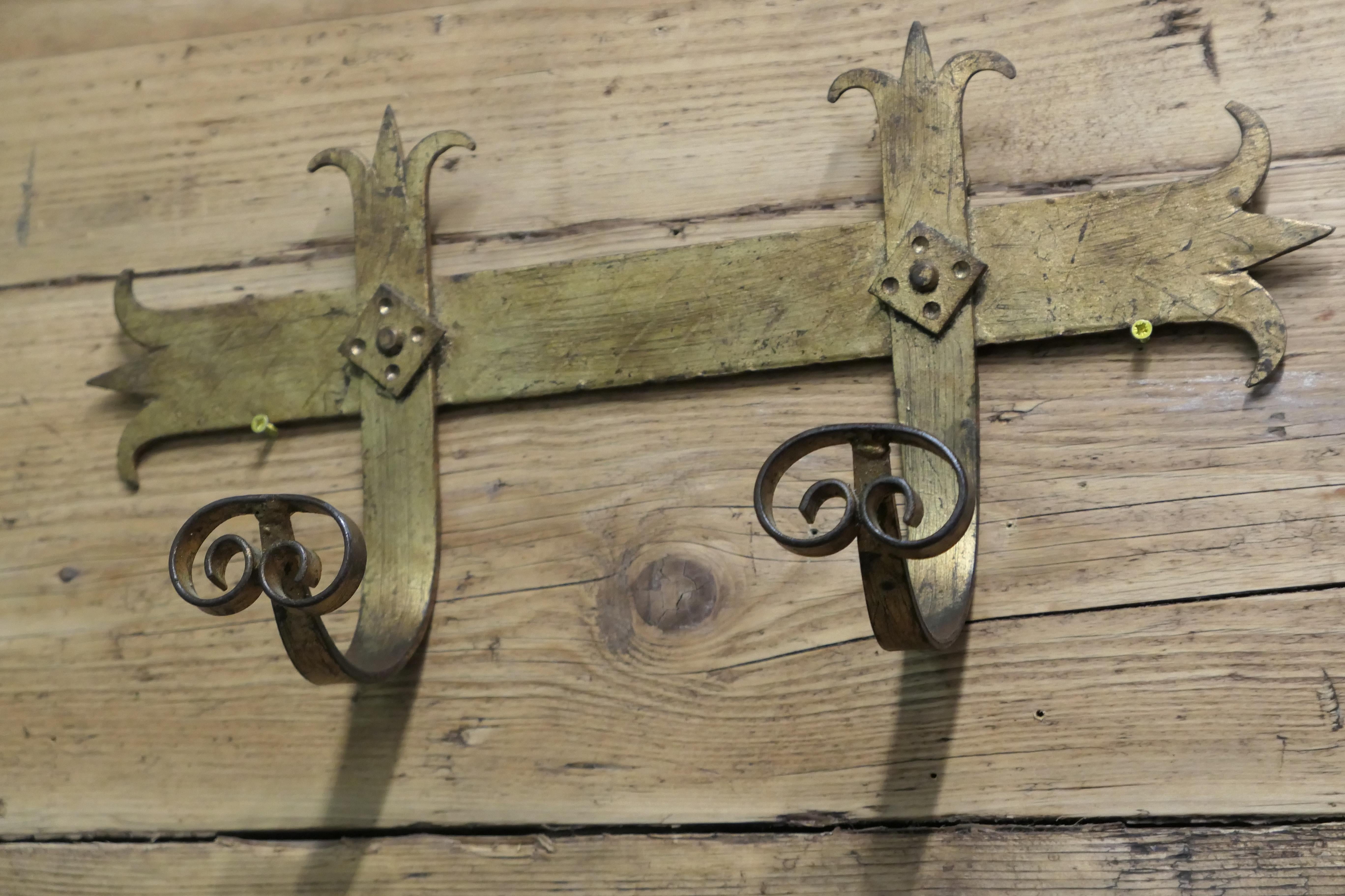 French Arts and Crafts Gothic Style Coat Hooks  Hand Made in Iron In Good Condition For Sale In Godshill, Isle of Wight