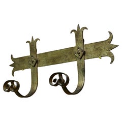 French Arts and Crafts Gothic Style Coat Hooks  Hand Made in Iron