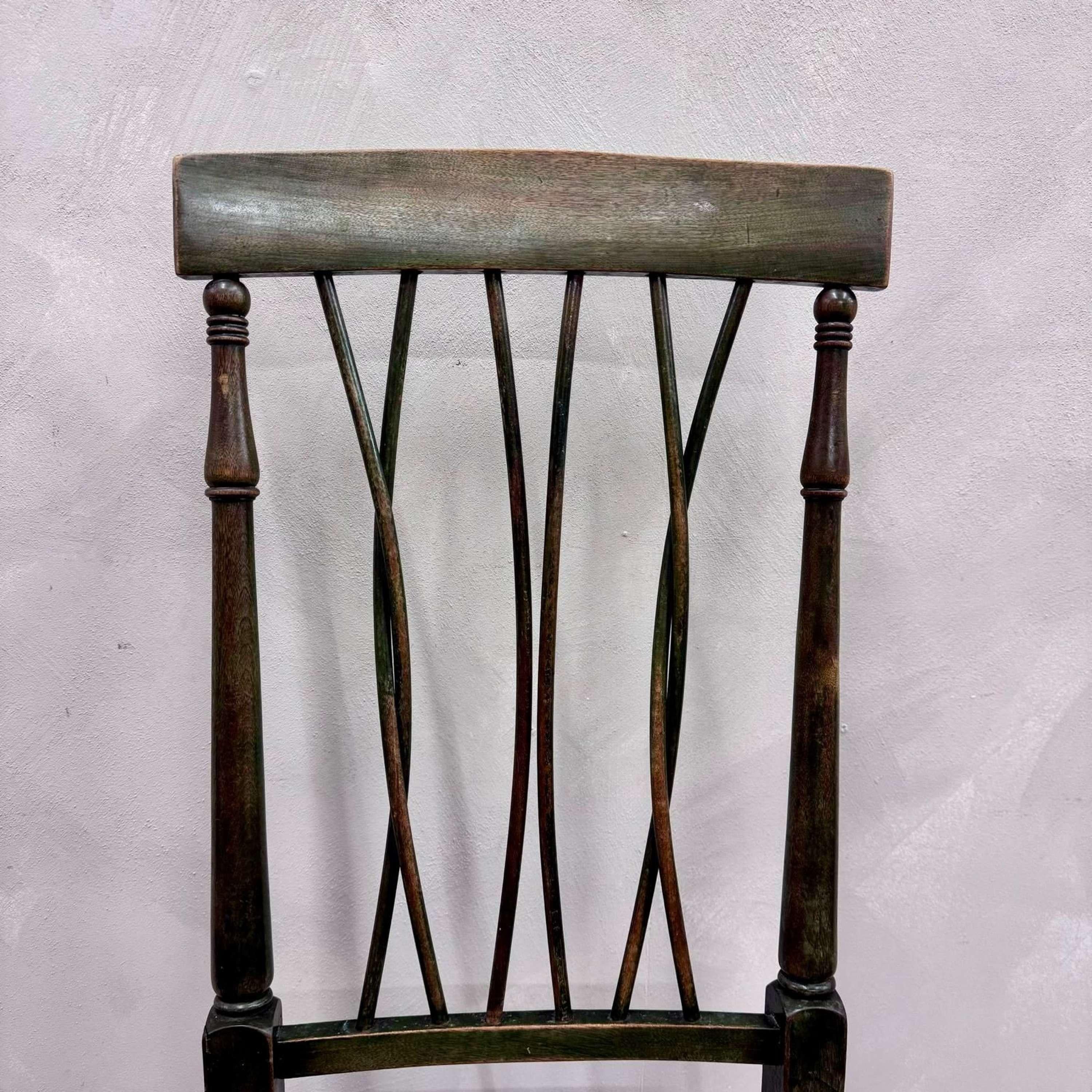 20th Century French Arts and Crafts Rush Seated Chair For Sale