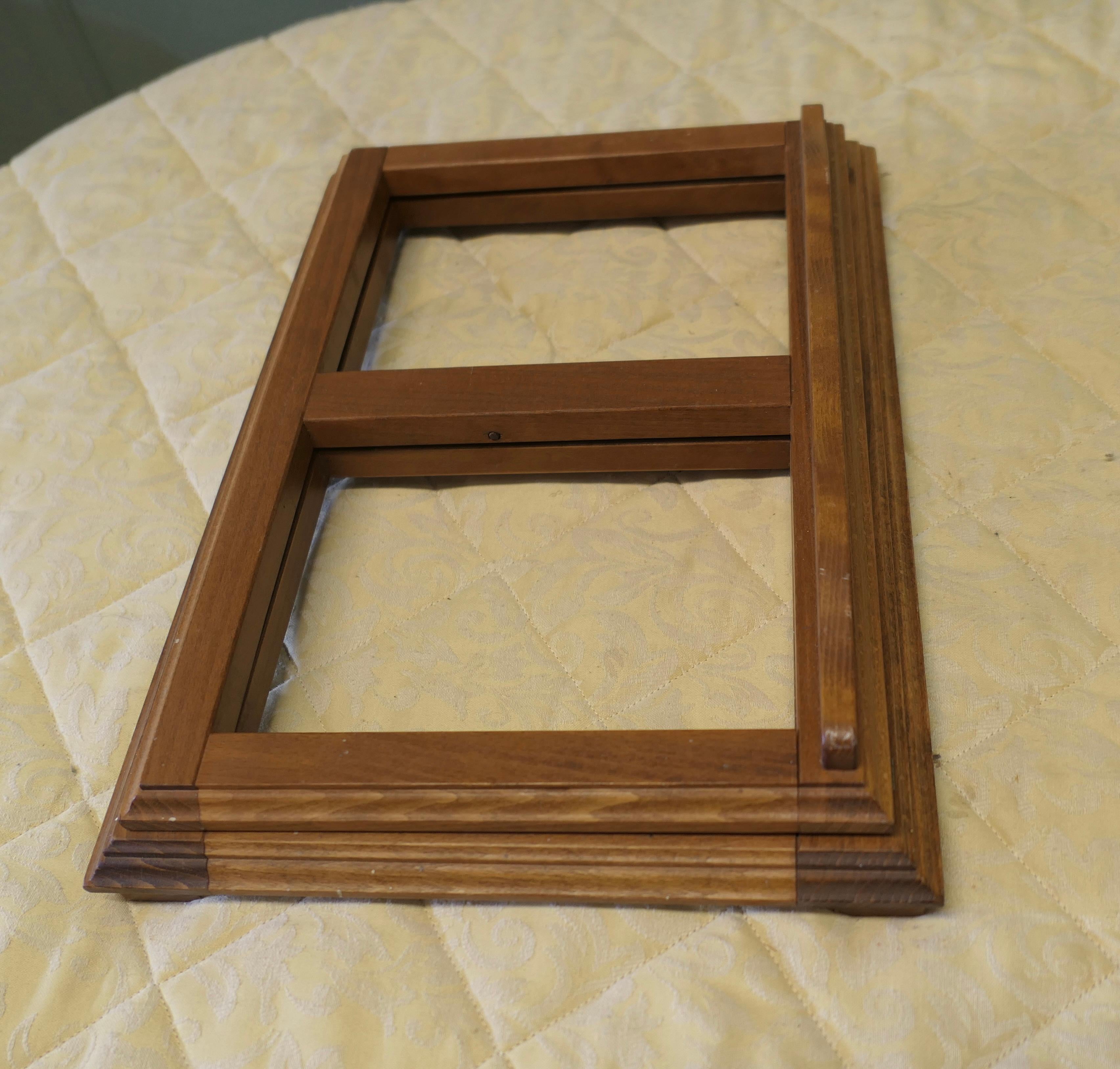 French Arts and Crafts Walnut Folding Book Rest or Music Stand, Lutrin 2