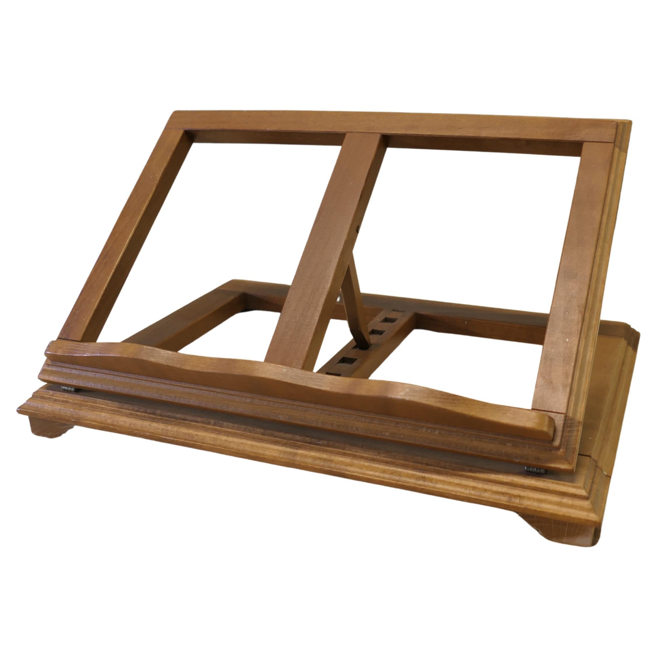 French Arts and Crafts Walnut Folding Book Rest or Music Stand, Lutrin