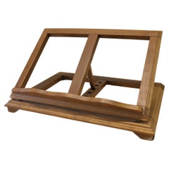 French Arts and Crafts Walnut Folding Book Rest or Music Stand, Lutrin