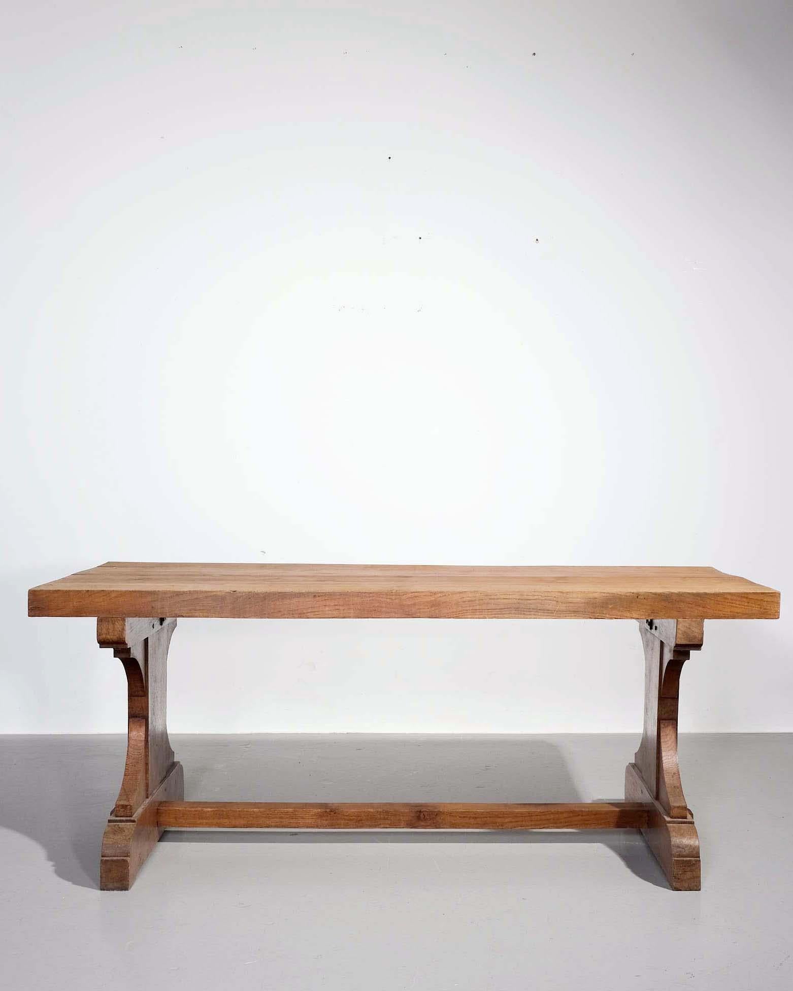Mesa de comedor francesa Arts & Crafts de roble en Bueno estado para la venta en London, GB