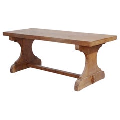 Mesa de comedor francesa Arts & Crafts de roble