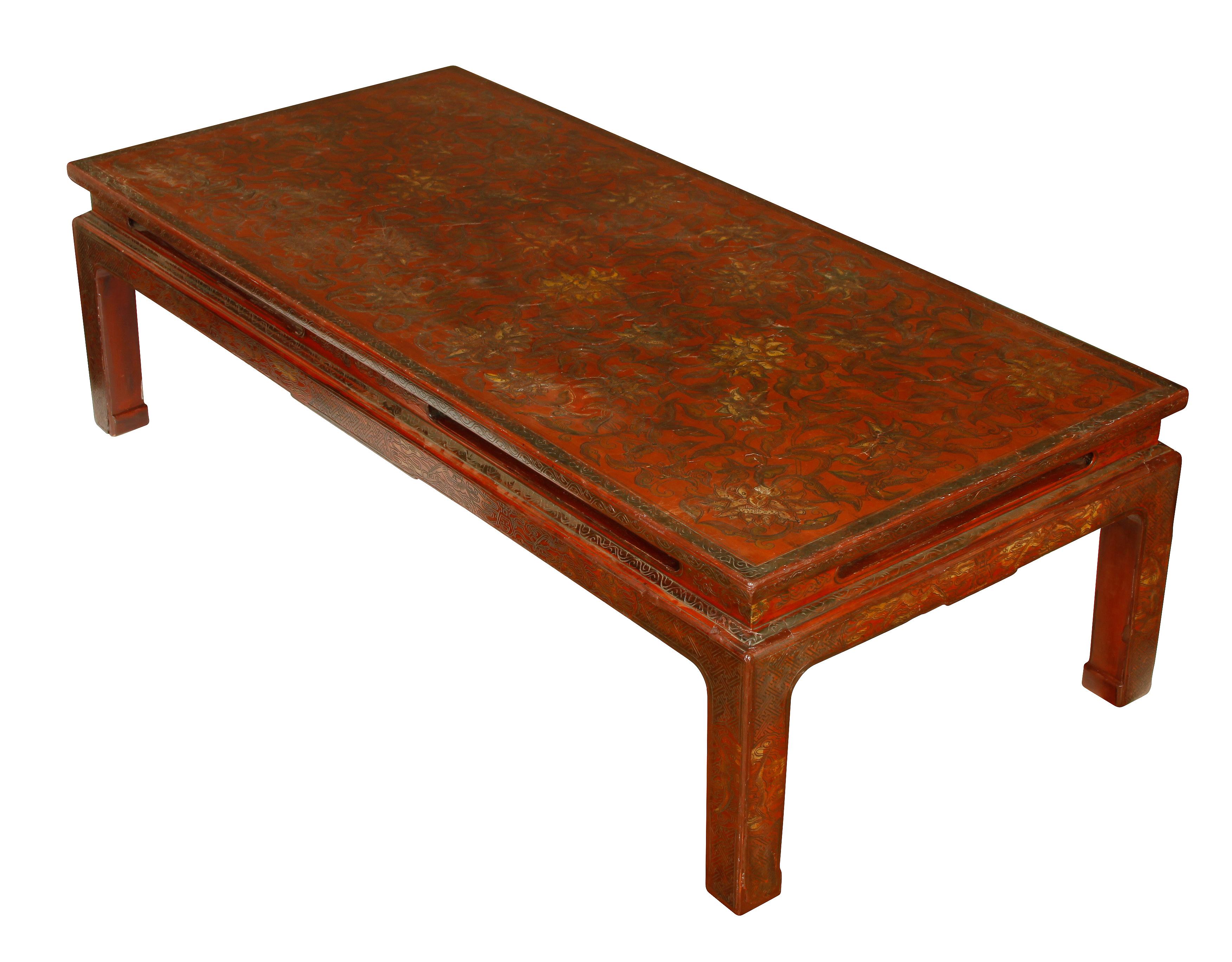 20th Century French Asian Style Lacquered Cocktail Table, circa 1950 For Sale