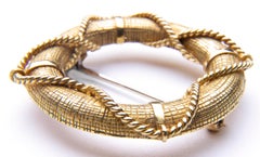 French Asprey 18 Karat Gold Life-Buoy Brooch