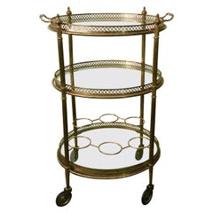 French Attributed to Baguès for Maison Jansen Three-Tier Bar Cart
