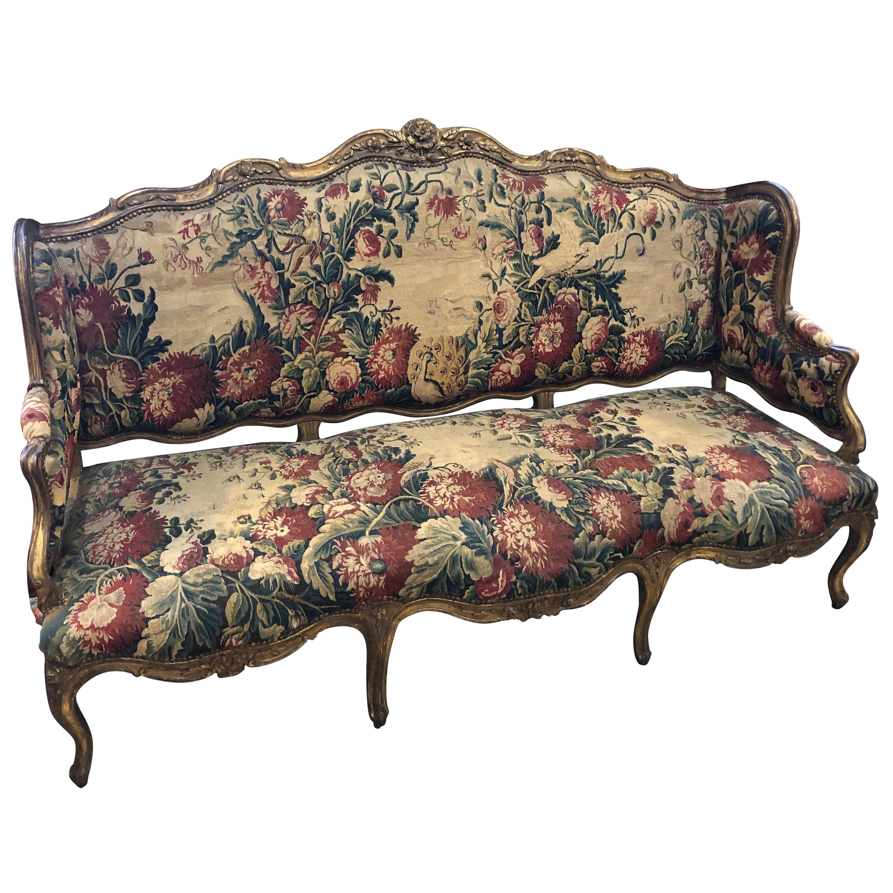 French Aubusson Canape, 18th Century For Sale