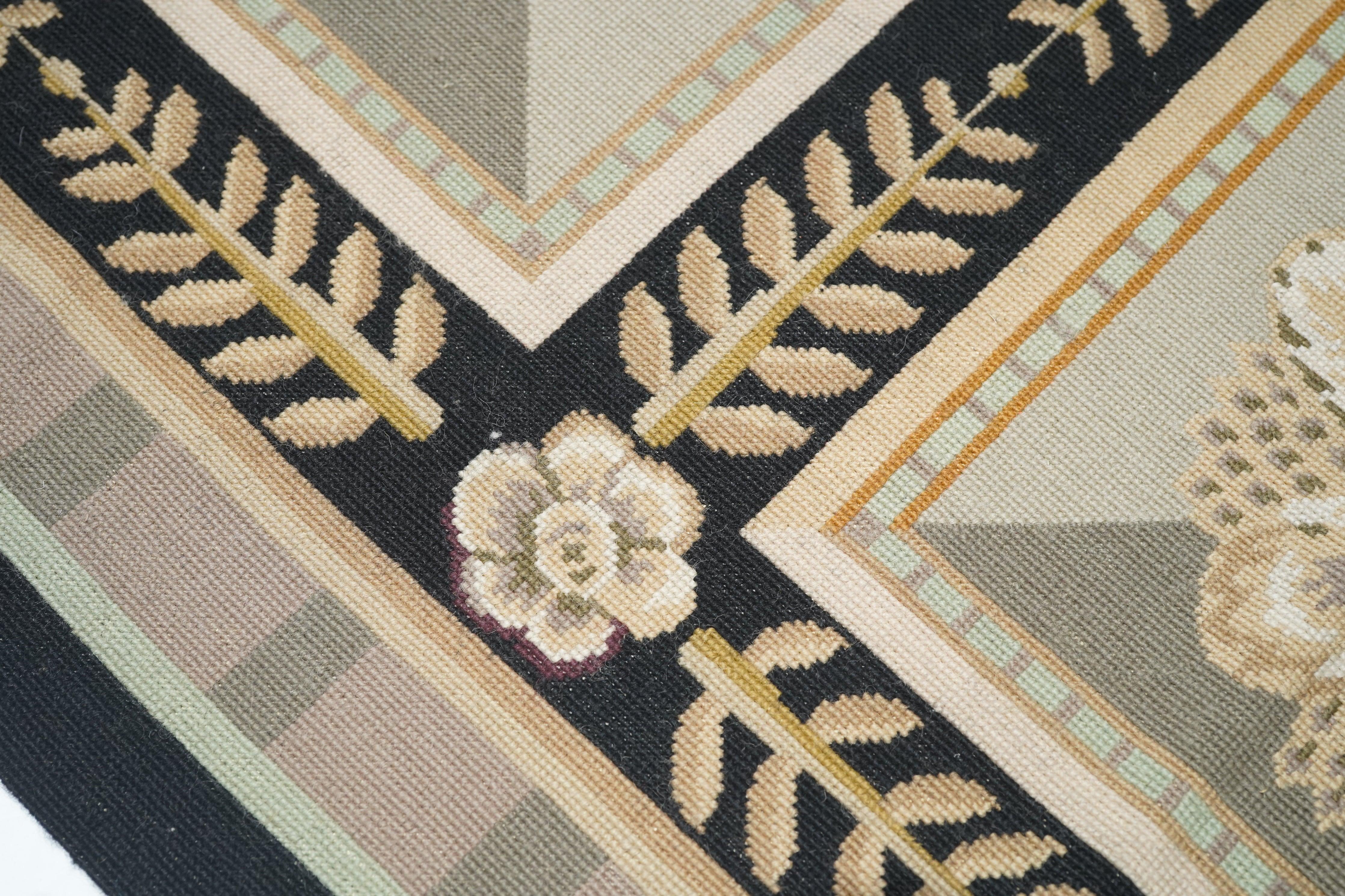 Wool French Aubusson Design Rug 10' x 14' For Sale